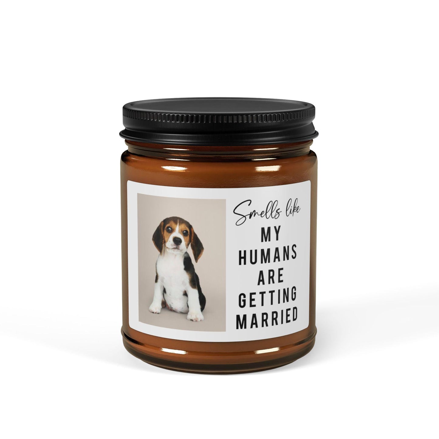 Dog Parents Engagement Gift, Custom Pet Photo, She Said Yes Present, Dog Mom And Dad Bridal Gift, Personalized Amber Jar Candle, Soy Candle
