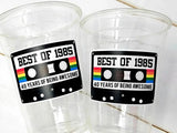 Disposable 40th Birthday Party cups, 40th Birthday Cassette Tape Party, Best of 1985 Birthday, Vintage 40th Birthday, 40th Birthday Party