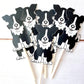 Puppy Party Cupcake Toppers - Dog Cupcake Toppers - Border Collies Cupcake Toppers