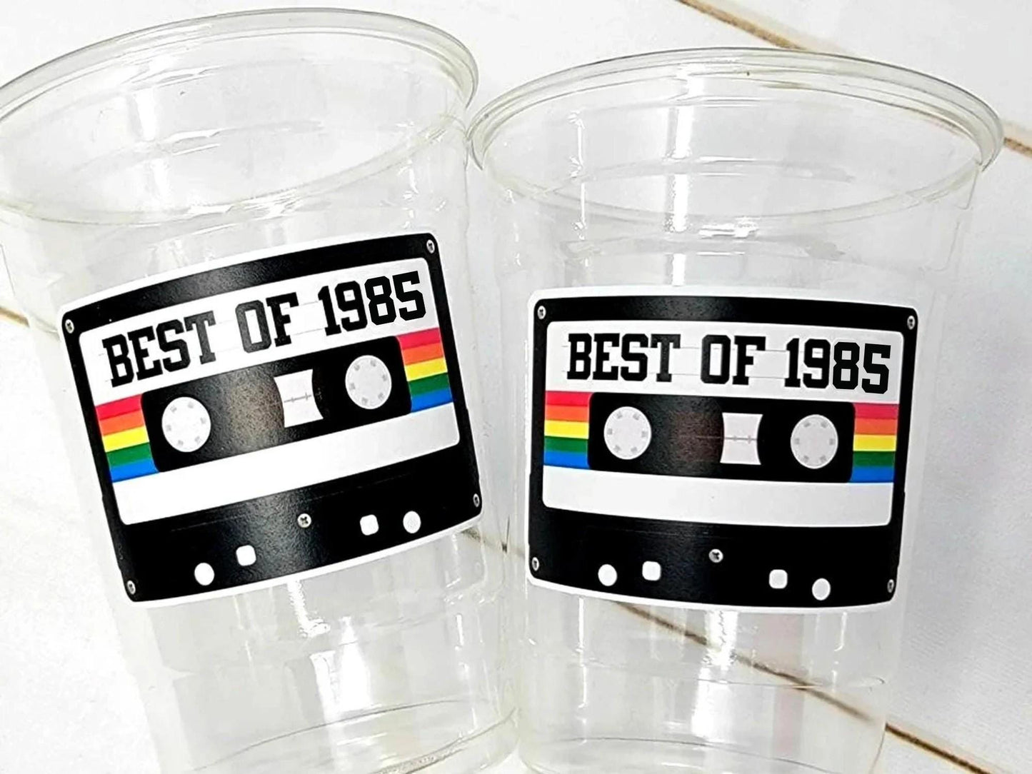 40th PARTY CUPS 40th Birthday Decoration 40th Party Favors 40th Party 40th Birthday Cassette Tape Party Best of 1985 Birthday Vintage 1985