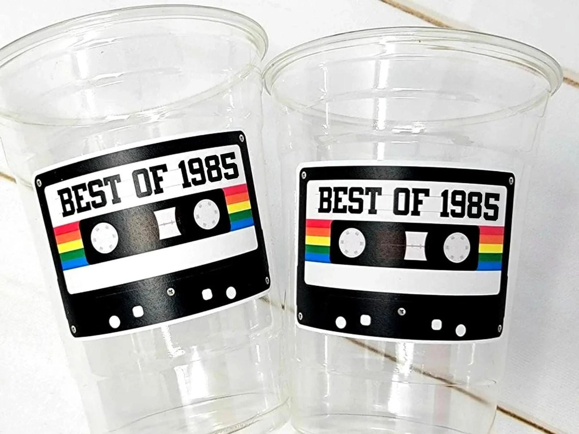 40th PARTY CUPS 40th Birthday Decoration 40th Party Favors 40th Party 40th Birthday Cassette Tape Party Best of 1985 Birthday Vintage 1985
