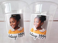 Custom Plastic Party Cups Personalized Party Cups Personalized 40th Birthday Cups Vintage 40th Cups 1984 Custom Face Party Cups Decorations