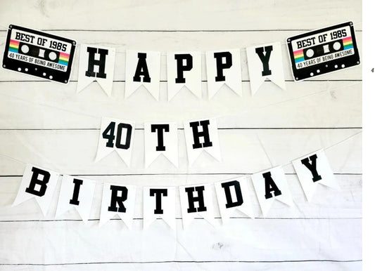 BEST OF 1985 - 40th Birthday Banner 1985 Banner 1985 Party Decorations 40th Party Decorations 40th Party Banner 40 Birthday Party Banner 80s