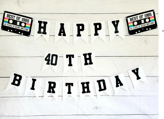 BEST OF 1985 - 40th Birthday Banner 1985 Banner 1985 Party Decorations 40th Party Decorations 40th Party Banner 40 Birthday Party Banner 80s