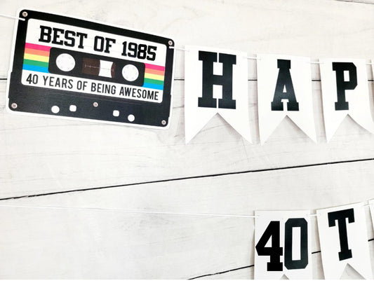 BEST OF 1985 - 40th Birthday Banner 1985 Banner 1985 Party Decorations 40th Party Decorations 40th Party Banner 40 Birthday Party Banner 80s