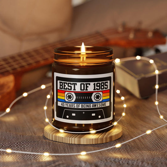 1985 Cassette Tape Candle, 1985 Birthday Candle, 50th Birthday Candle, Retro Music Lover Gift, Soy Wax, Funny Gift, Home Decor, Vintage 40th