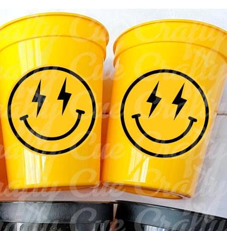SMILING FACE CUPS, One Happy Dude 1st Birthday Happy Smiling Face First Birthday Happy Smiling Face Cups Smiling Face Favors Smiling Face