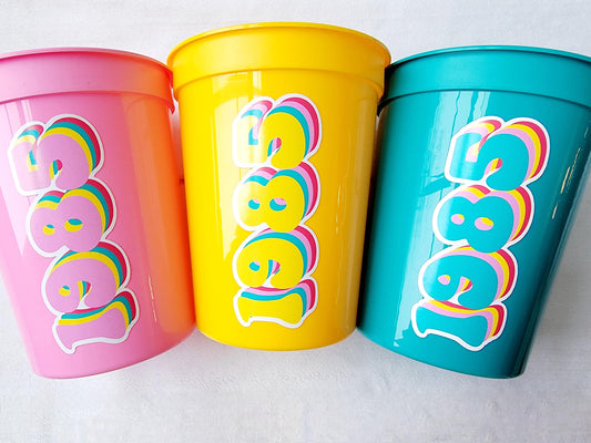 40th PARTY CUPS - 40th Party Favors, Best of 1985 40th Birthday Party 40th Birthday Favors Vintage 1985 40th Party Decorations 1985 Birthday