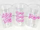 COWGIRL PARTY CUPS - Cowgirl Cups Cowgirl Party Decorations Cowgirl Bachelorette Party Cowgirl Hat Birthday Rodeo Party Cups Let's Go Girls