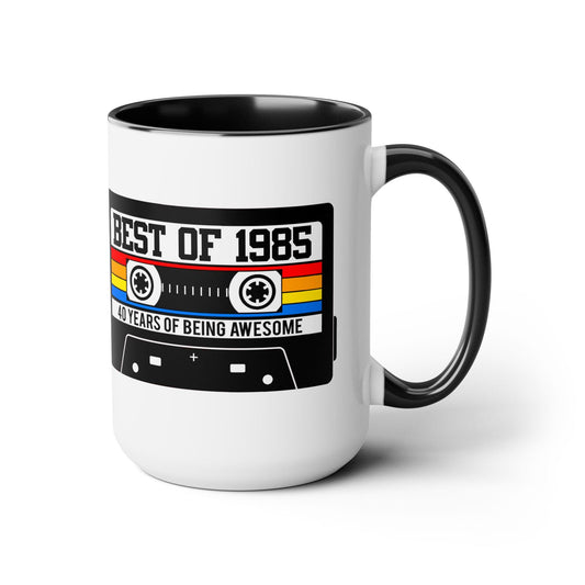 40th BIRTHDAY MUG 40th Party Decorations 40th Party Favors 40th Birthday Gift Cassette Tape Mug Best of 1985 Birthday Vintage 1985 - 15oz