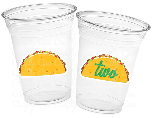 TACO PARTY CUPS - Taco Cups Taco Tuesday Cups Taco Party Taco Birthday Fiesta Party Decorations Cinco De Mayo Taco Twosday Party Taco Favors