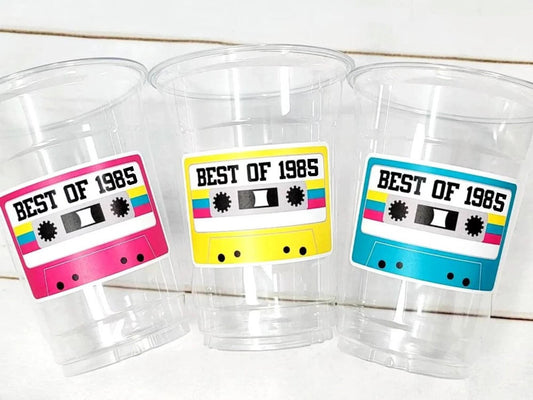 40th PARTY CUPS - Best of 1985 40th Birthday Party 40th Birthday Favors 40th Party Cups 40th Party Decorations 1985 Birthday 80s Party Cups