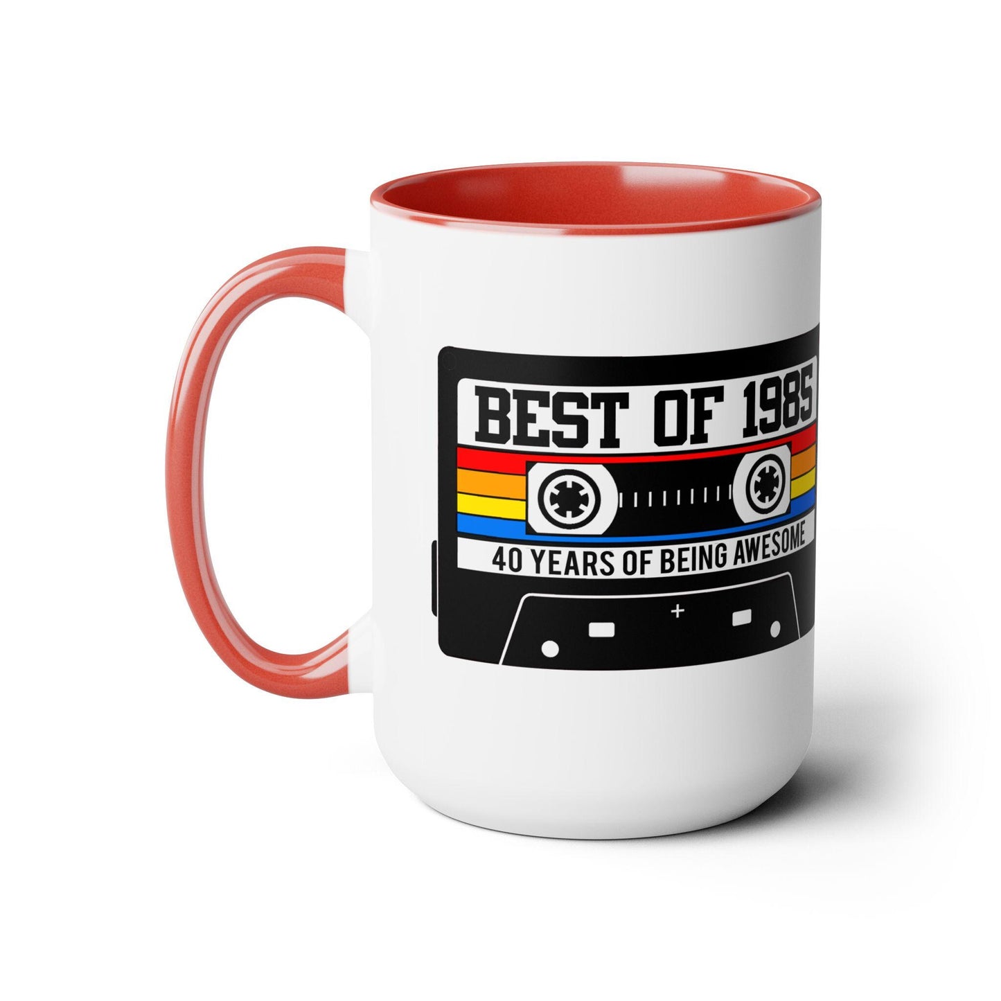 40th BIRTHDAY MUG 40th Party Decorations 40th Party Favors 40th Birthday Gift Cassette Tape Mug Best of 1985 Birthday Vintage 1985 - 15oz