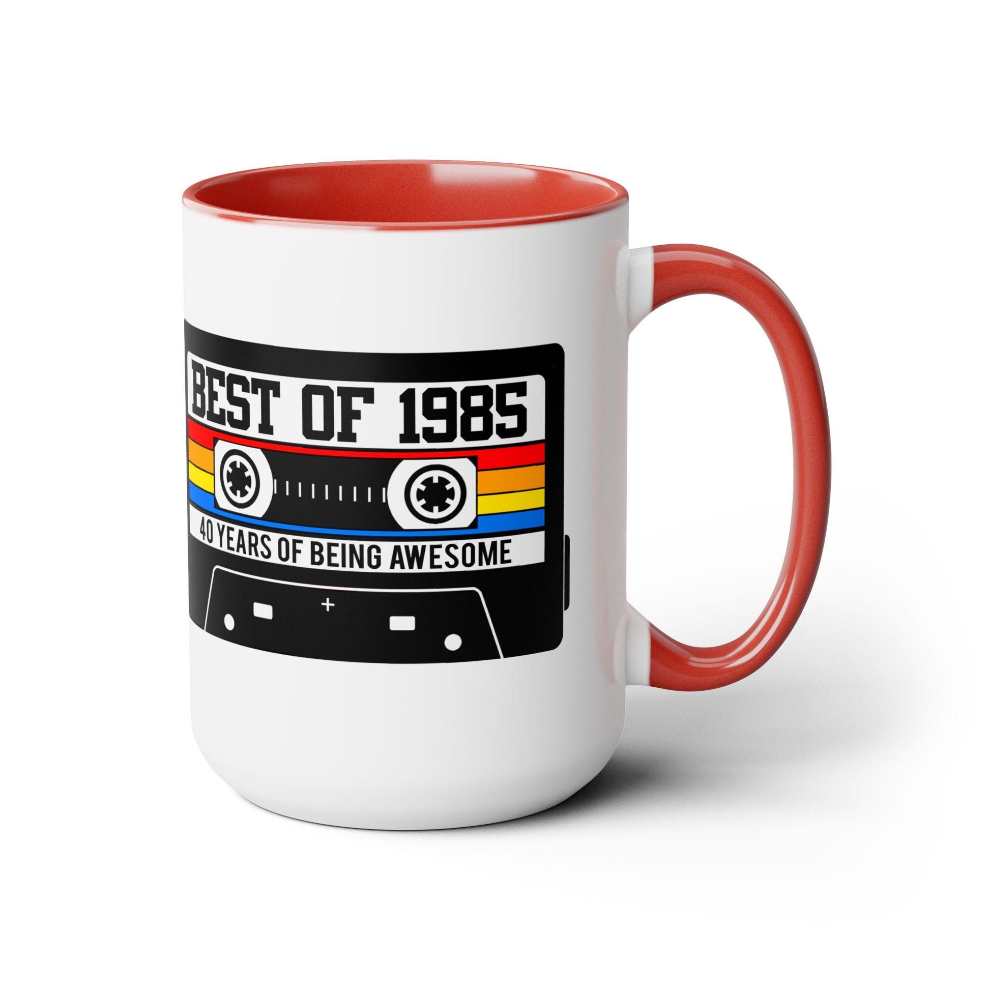 40th BIRTHDAY MUG 40th Party Decorations 40th Party Favors 40th Birthday Gift Cassette Tape Mug Best of 1985 Birthday Vintage 1985 - 15oz