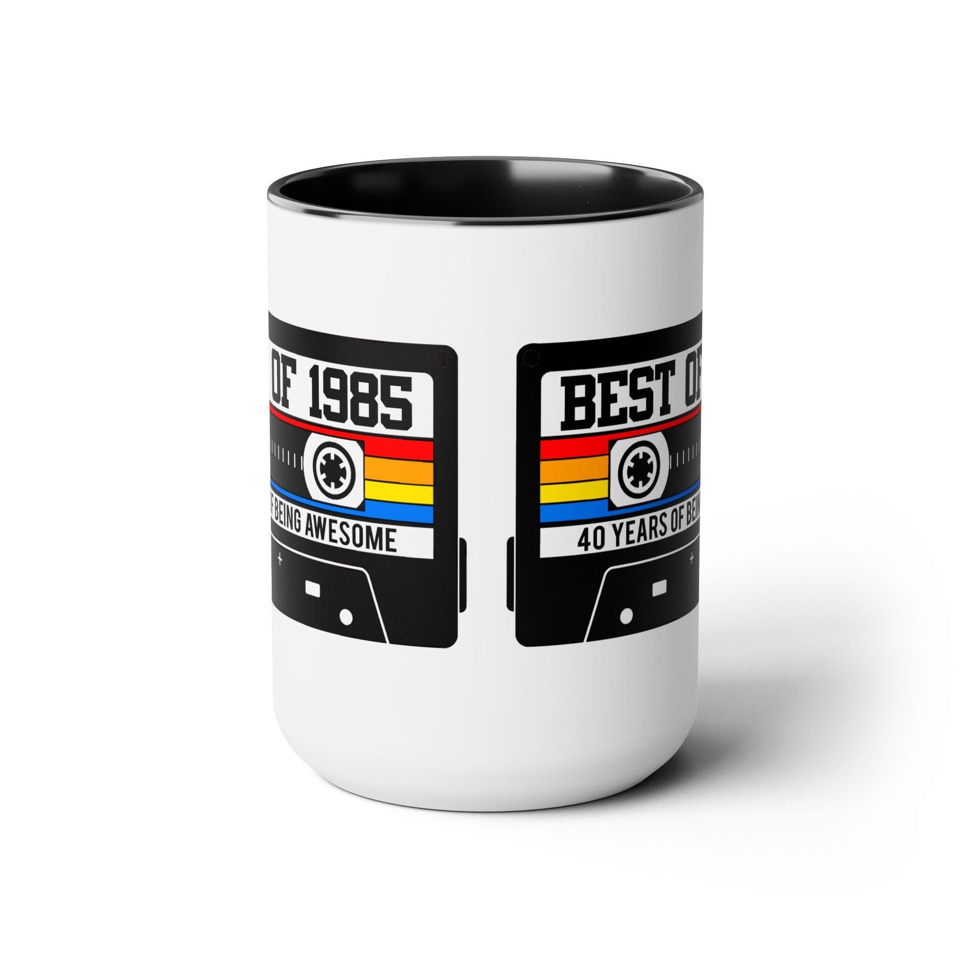 40th BIRTHDAY MUG 40th Party Decorations 40th Party Favors 40th Birthday Gift Cassette Tape Mug Best of 1985 Birthday Vintage 1985 - 15oz