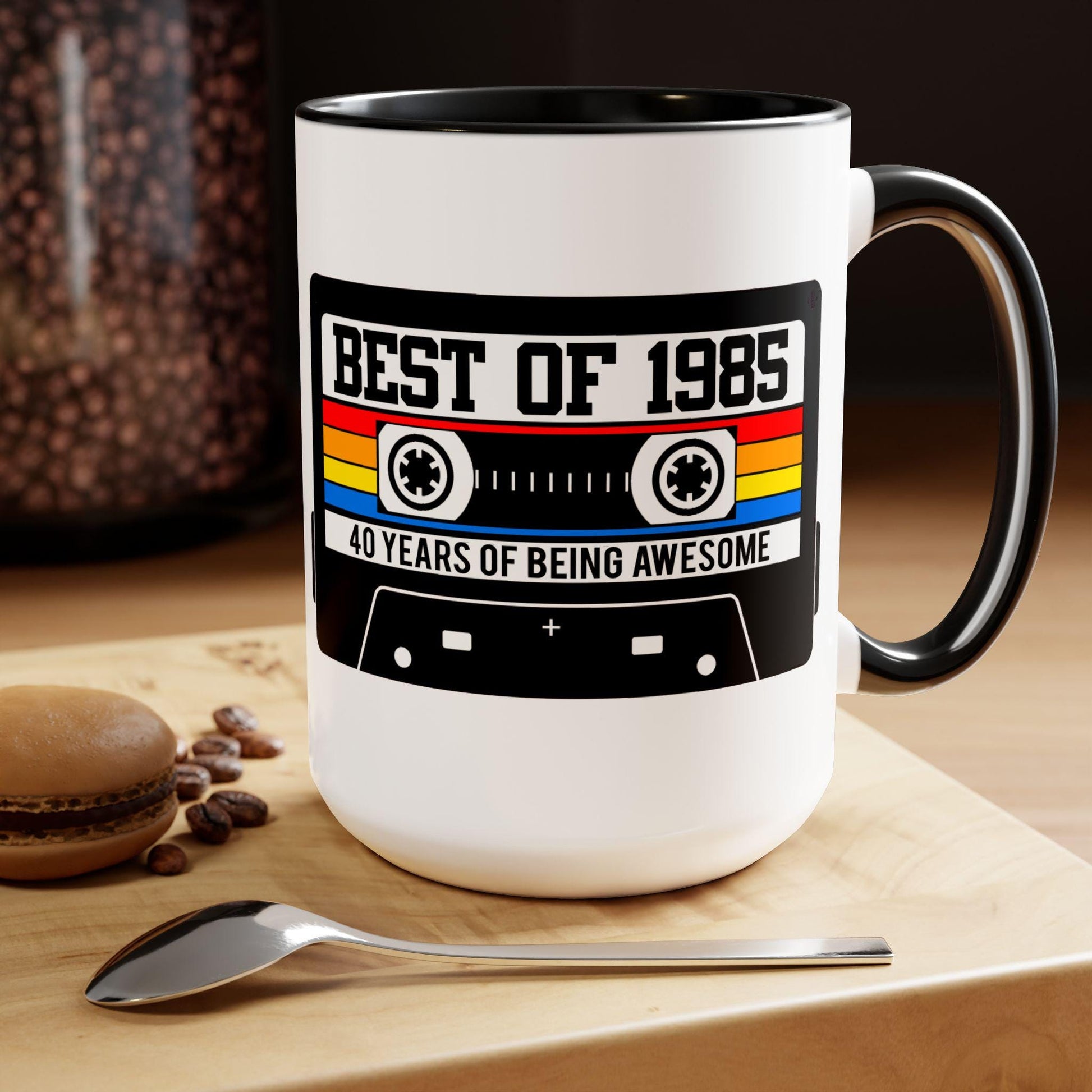 40th BIRTHDAY MUG 40th Party Decorations 40th Party Favors 40th Birthday Gift Cassette Tape Mug Best of 1985 Birthday Vintage 1985 - 15oz
