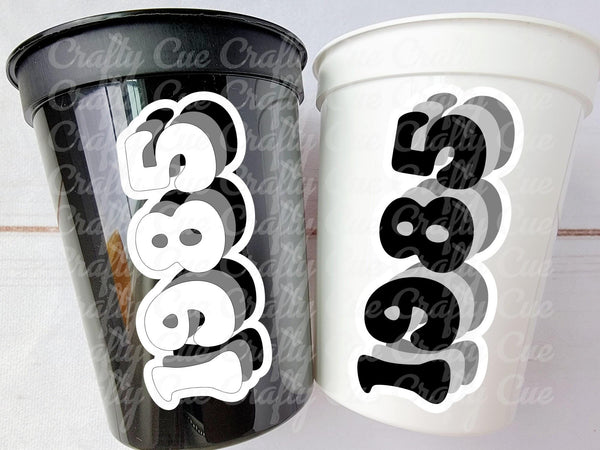 40th PARTY CUPS - Best of 1983 40th Birthday Party 40th Birthday Favors Vintate 1983 40th Party Decorations 1983 Birthday 80's Party Cups