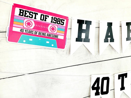 BEST OF 1985 - 40th Birthday Banner 1985 Banner 1985 Party Decorations 40th Party Decorations 40th Party Banner 40 Birthday Party Banner 80s
