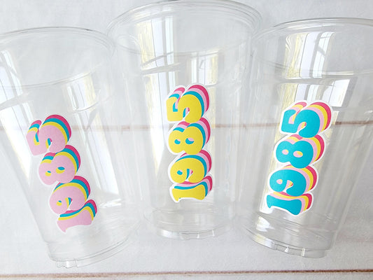 40th PARTY CUPS - 1985 Cups 40th Birthday Party 40th Birthday Favors 40th Party Cups 40th Party Decorations 1985 Birthday Party Cups 80s Cup