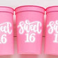 SWEET 16 PARTY Cups - Reuseable Sweet Sixteen Party Cups Sweet 16 Party Cups Sweet 16 Party Favors Sweet 16 Party Favors 16th Birthday Party