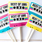 40th Birthday Party Cupcake Toppers - Cassette 40th Birthday Cupcake Toppers Best of 1985 Birthday Vintage 40th Birthday 40th Birthday Party