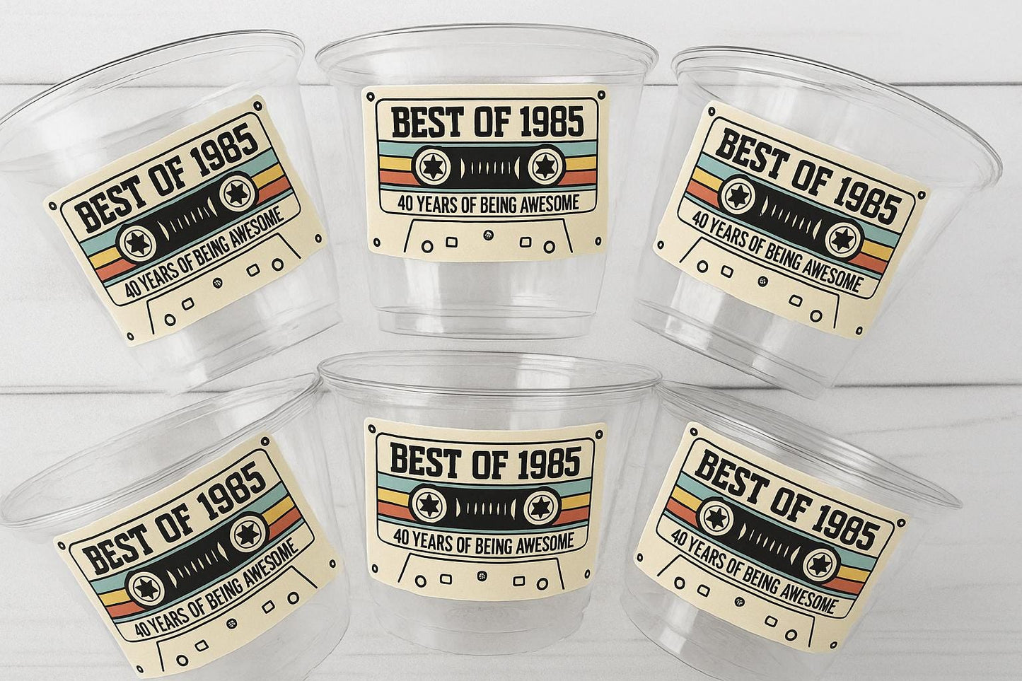 40th PARTY CUPS - Best of 1985 40th Birthday Party 40th Birthday Favors 40th Party Cups 40th Party Decoration 1985 Birthday Party Tan