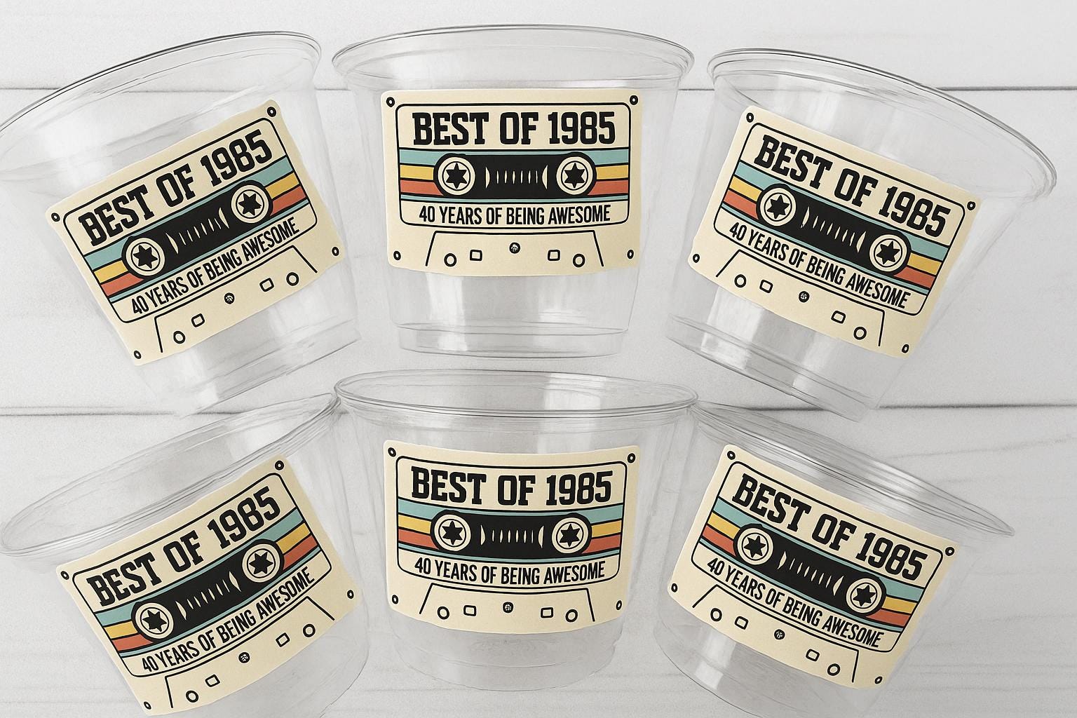 40th PARTY CUPS - Best of 1985 40th Birthday Party 40th Birthday Favors 40th Party Cups 40th Party Decoration 1985 Birthday Party Tan