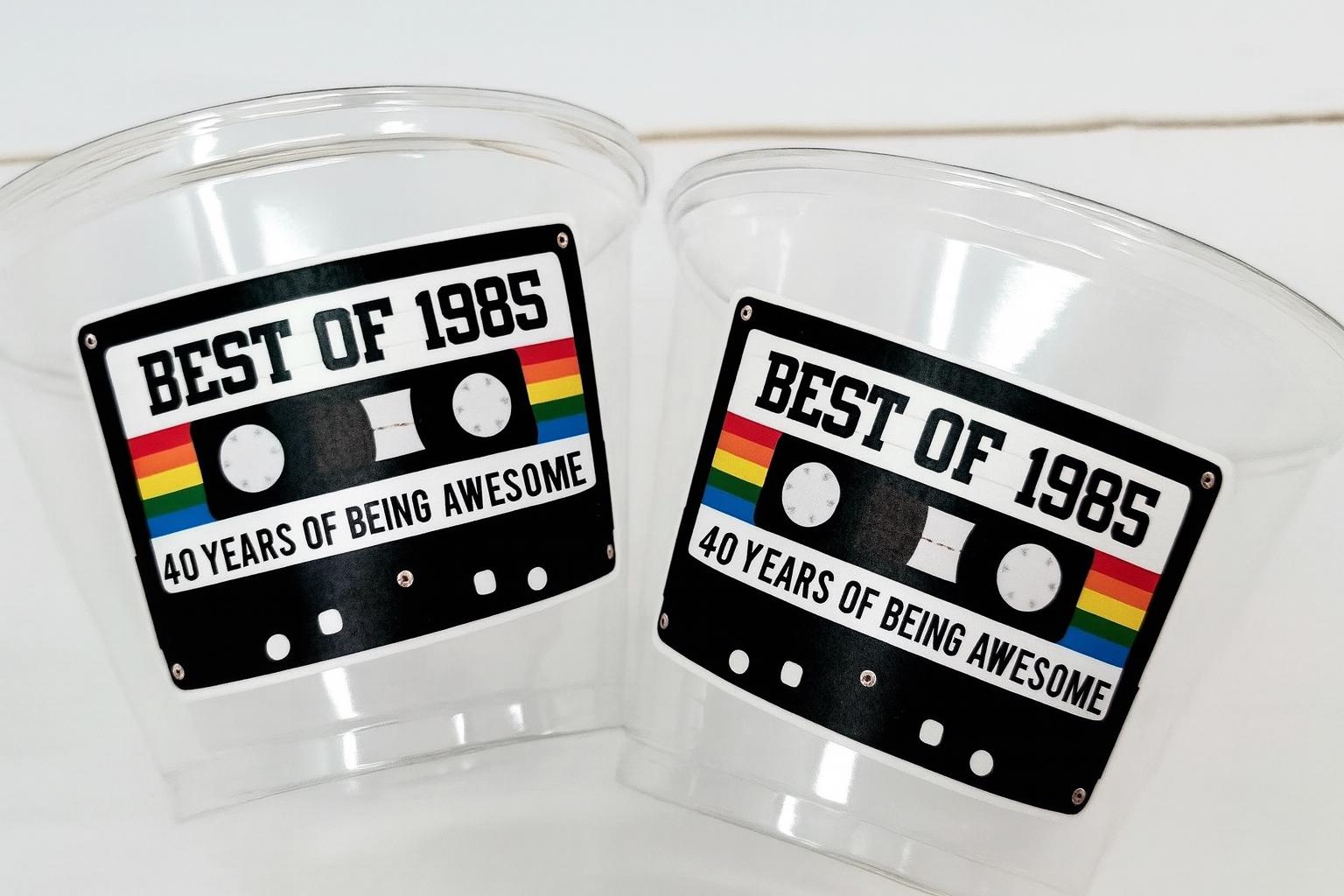 40th PARTY CUPS - Best of 1983 40th Birthday Party 40th Birthday Favors 40th Party Cups 40th Party Decorations 1983 Birthday Party Cups