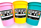 40th PARTY CUPS - Best of 1985 40th Birthday Party 40th Birthday Favors 40th Party Cups 40th Party Decorations 1985 Birthday 80's Party Cups