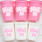 SWEET 16 PARTY Cups - Reuseable Sweet Sixteen Party Cups Sweet 16 Party Cups Sweet 16 Party Favors Sweet 16 Party Favors 16th Birthday Party