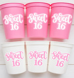 SWEET 16 PARTY Cups - Reuseable Sweet Sixteen Party Cups Sweet 16 Party Cups Sweet 16 Party Favors Sweet 16 Party Favors 16th Birthday Party