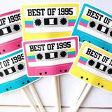 30th Birthday Party Cupcake Toppers - Cassette 30th Birthday Cupcake Toppers Best of 1995 Birthday Vintage 30th Birthday 30th Birthday Party