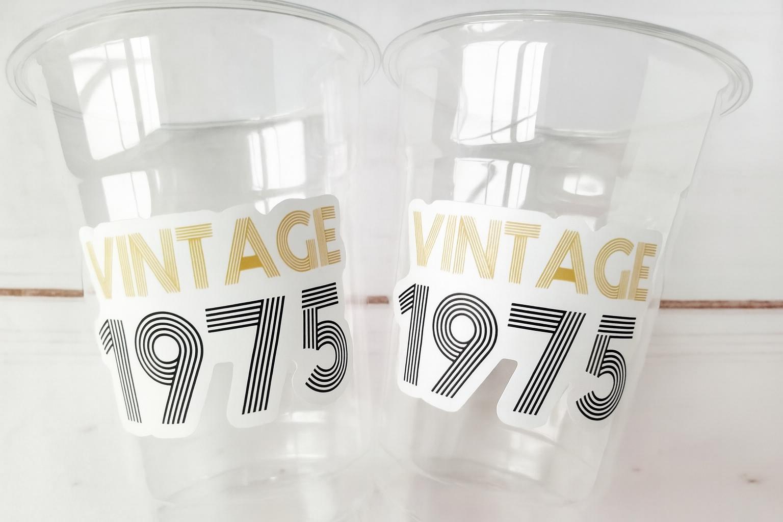 50th PARTY CUPS - 50 and Fabulous 50th Birthday Party 50th Birthday Favors 50th Party Cups 50th Party Decorations 1975 Birthday Party Cups