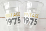 50th PARTY CUPS - 50 and Fabulous 50th Birthday Party 50th Birthday Favors 50th Party Cups 50th Party Decorations 1975 Birthday Party Cups