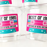 Disposable Pink 40th Party Cups - Best of 1983, 40th Birthday Party 40th Birthday Favors 40th Party Cups 40th Party, 1985 Birthday Party