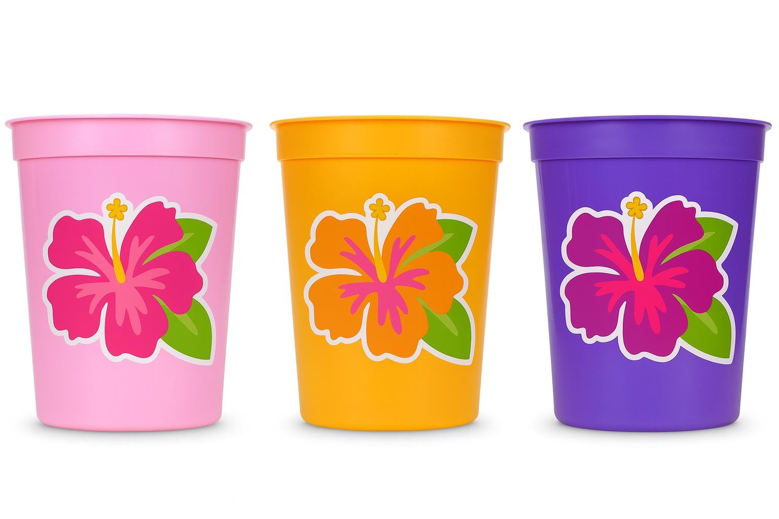 LUAU PARTY CUPS -Aloha Party Cups Luau Party Decoration Hibiscus Party Cups Luau Baby Shower Tropical Party Decorations Luau First Birthday