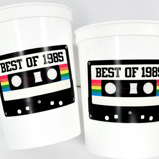 40th PARTY CUPS - Best of 1985 40th Birthday Party 40th Birthday Favors 40th Party Cups 40th Party Decorations 1985 Birthday Party Cups 80s
