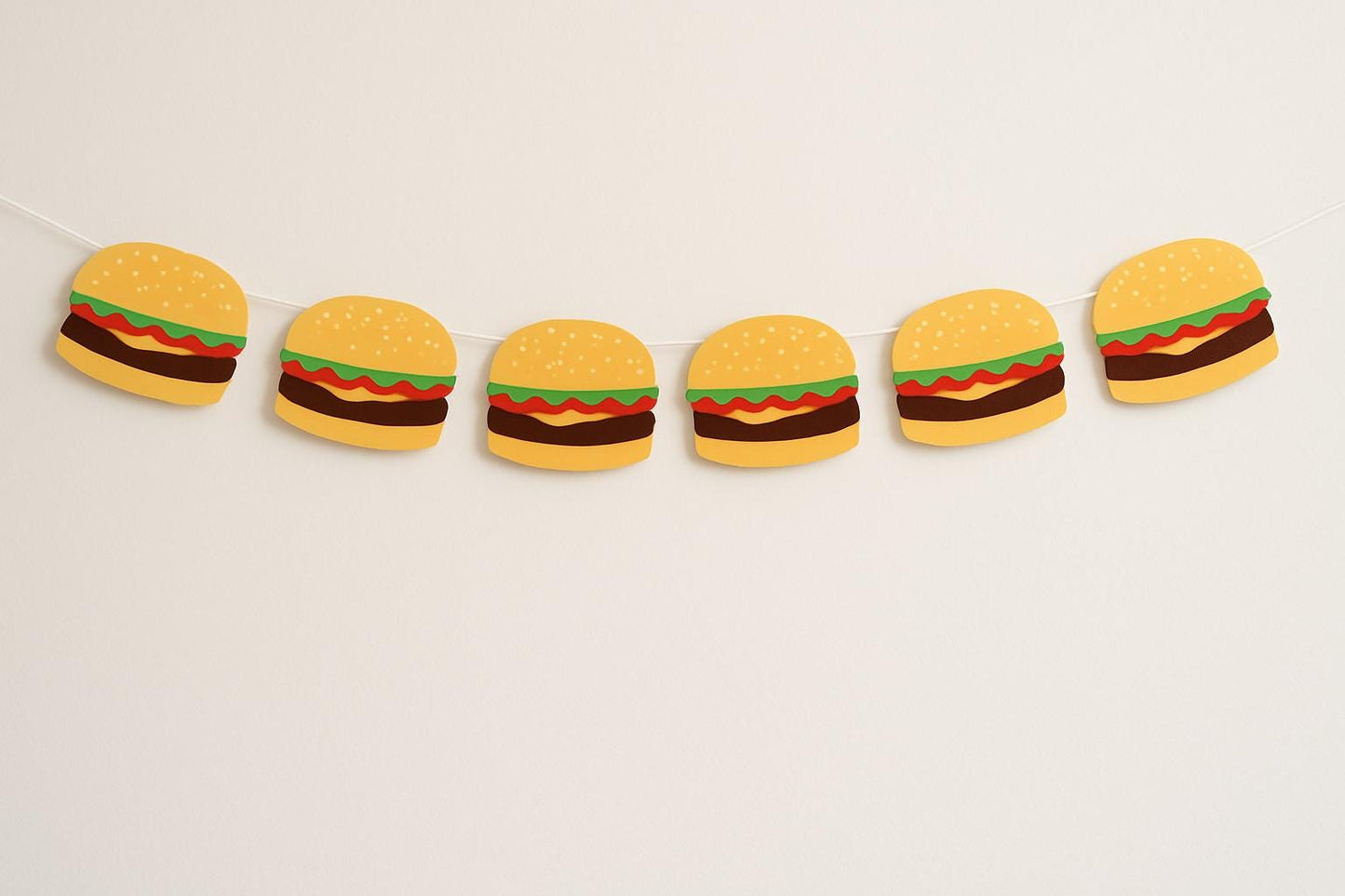 Hamburger Garland, Hamburger Banner, Fast Food Banner, Fast Food Garland, Photo Prop