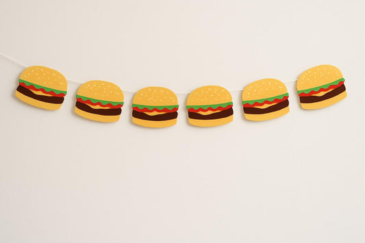 Hamburger Garland, Hamburger Banner, Fast Food Banner, Fast Food Garland, Photo Prop