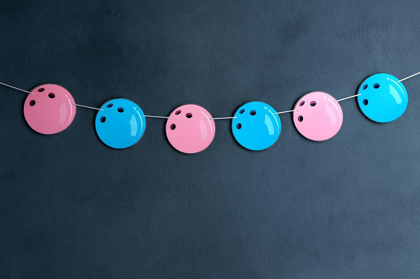 Bowling Garland, Bowling Banner, Bowling Gender Reveal Banner, Bowling Birthday Banner, Pink and Blue Bowling Ball Garland