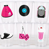 50'S PARTY CUPS - 50's Birthday Cups 50's Party Cups 50's Decorations 50's Birthday Party 50's Birthday Party Decorations 50's Sock Hop