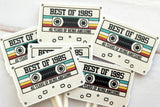 40th Birthday Party Cupcake Toppers Tan Cassette 40th Birthday Cupcake Toppers Best of 1985 Birthday Vintage 1985 Party 40th Birthday Party