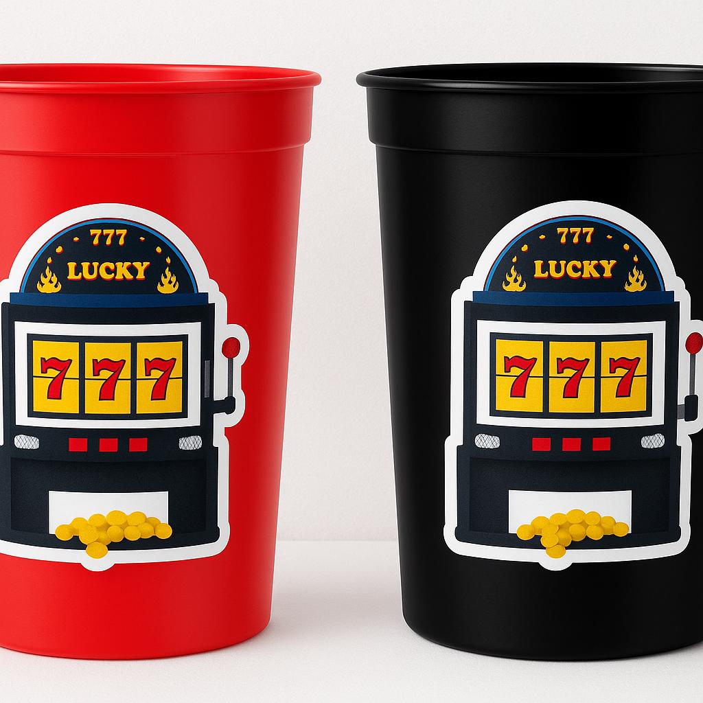 CASINO PARTY CUPS - Casino Cups Casino Birthday Casino Party Slot Machine Cups Slots Slot Party Decorations Casino Birthday Party Decoration