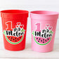 WATERMELON PARTY CUPS - Watermelon Party Favors Watermelon Treat Cups Watermelon Birthday One in a Melon First Birthday 1st Birthday