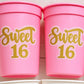 SWEET 16 PARTY Cups - Reuseable Sweet Sixteen Party Cups Sweet 16 Party Cups Sweet 16 Party Favors Sweet 16 Party Favors 16th Birthday Party