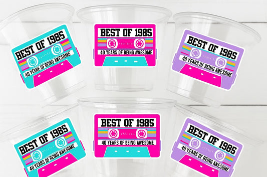 Disposable Pink 40th Party Cups - Best of 1984, 40th Birthday Party 40th Birthday Favors 40th Party Cups 40th Party, 1984 Birthday Party
