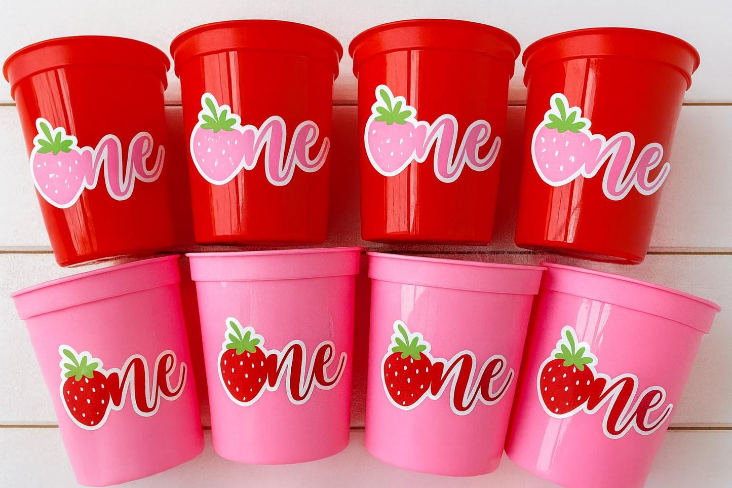 STRAWBERRY PARTY CUPS -Strawberry Birthday Cups Strawberry Cups First Birthday Strawberry Party Decorations Strawberry Berry Sweet One Cups
