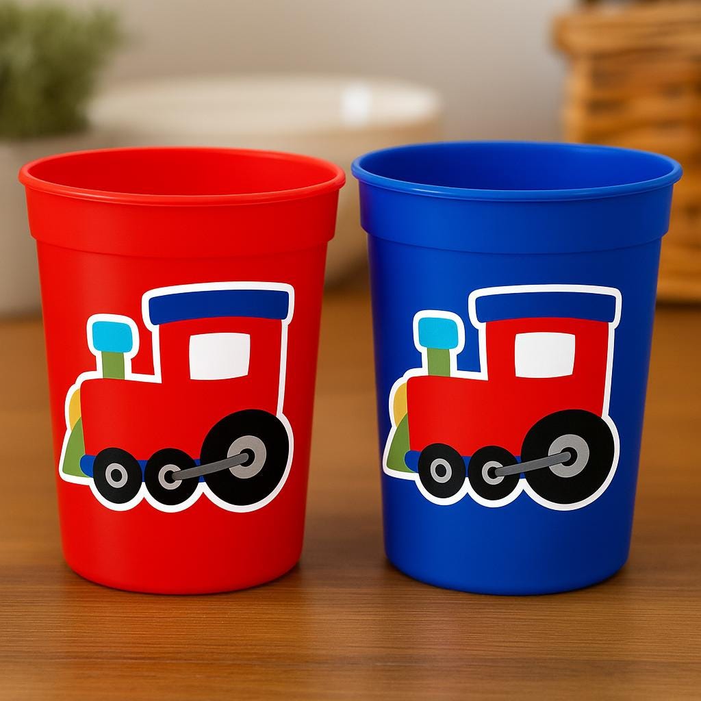 Train Cups, Train Party Favors, Train Birthday Favors, Train Party Cups, Train Birthday Decorations, Train Party Supplies, Train Birthday