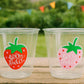 STRAWBERRY PARTY CUPS Strawberry Birthday Cups Strawberry Cup First Birthday Strawberry Party Decorations Strawberry Baby Shower Berry Sweet