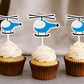 Helicopter Cupcake Toppers, Helicopter Birthday Party Decorations, Helicopter Party, Helicopter Cake Toppers, Helicopter Cupcake Picks,